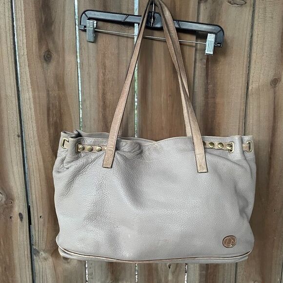 Vintage 70s LIZ CLAIBORNE Pebble Leather Slouchy Shoulder Bag Big Tote - Picture 1 of 11